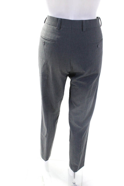Calvin Klein Mens Button Closure Flat Front Straight Leg Dress Pant Gray Size 32