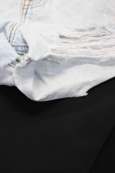 Zara Womens Blue Light Wash Distress Ripped Denim Short Size 0 XS lot 2