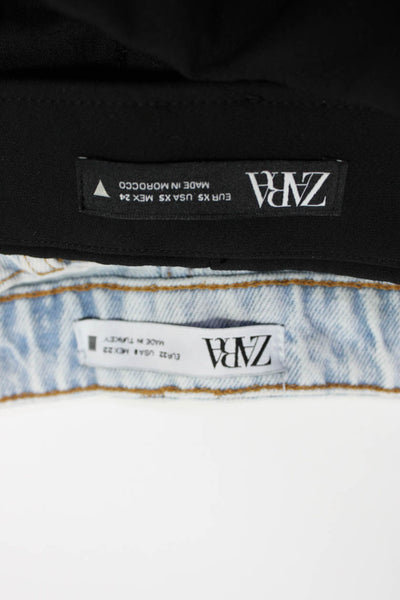 Zara Womens Blue Light Wash Distress Ripped Denim Short Size 0 XS lot 2