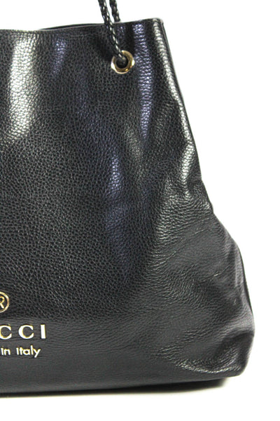 Gucci Womens Calfskin Large Gifford Braided Handle Logo Gifford Tote Handbag Bla