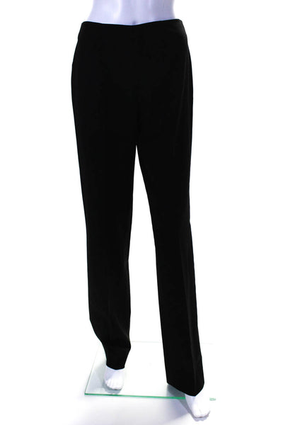 Ralph Lauren Black Label Womens Black Wool Pleated Straight Leg Pants Size 6