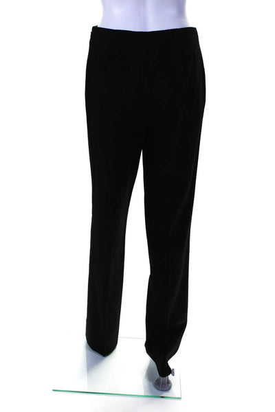 Ralph Lauren Black Label Womens Black Wool Pleated Straight Leg Pants Size 6