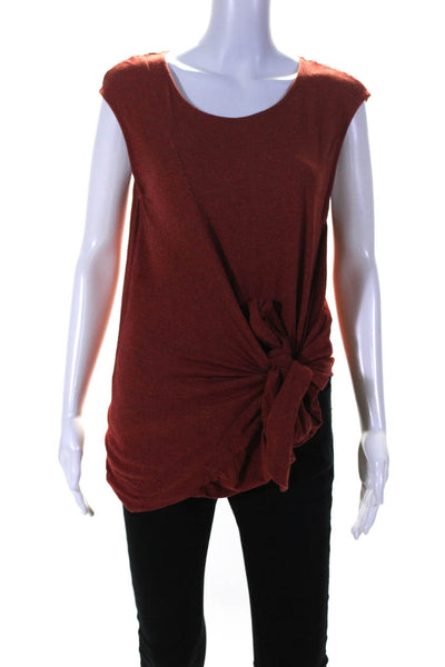 Vanessa Virginia Womens Scoop Neck Knit Oversized Tank Top Red Size Small
