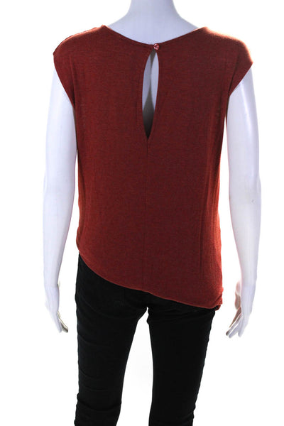 Vanessa Virginia Womens Scoop Neck Knit Oversized Tank Top Red Size Small