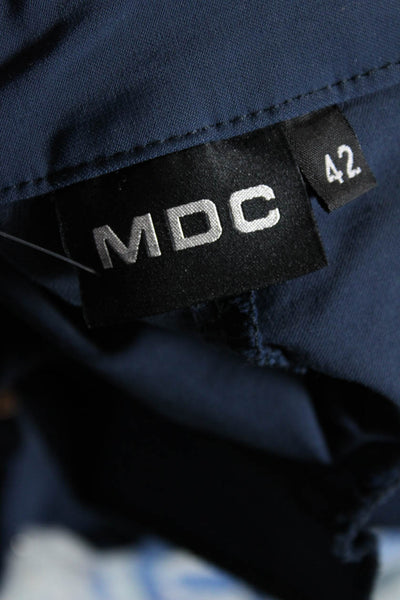 MDC Womens Zipper Fly Mid Rise Straight Leg Pants Navy Blue Size IT 42