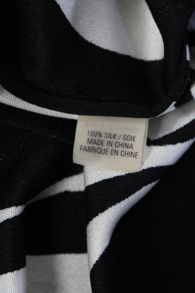 Elie Tahari Womens Striped Print Short Sleeve Empire Waist Dress Black Size XS
