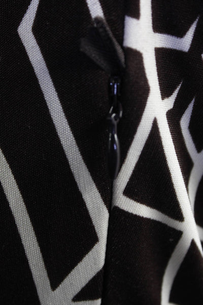 Tory Burch Womens Silk Abstract Print Empire Waist Midi Dress Brown Size XS