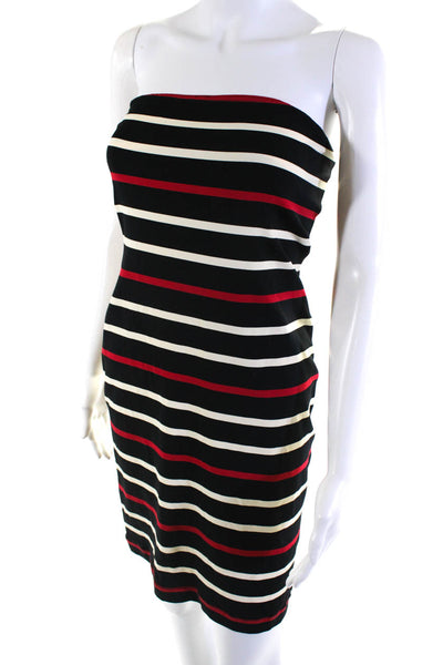Searle Womens Striped Print Sleeveless Slip-On Bodycon Tube Dress Black Size 2