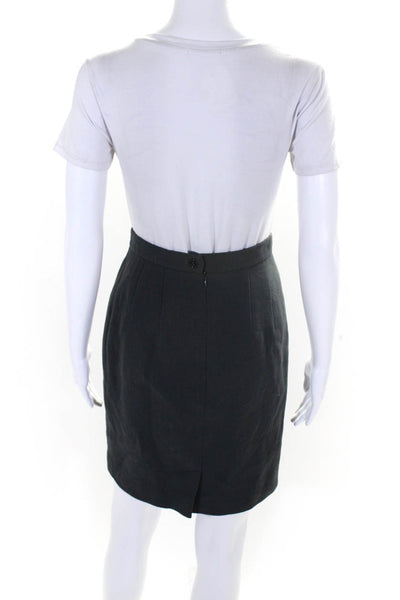 Fendi Vintage Womens Mini Pencil Skirt Gray Size Small