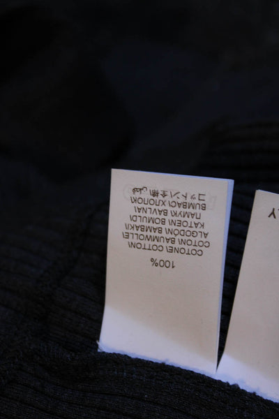 Brunello Cucinelli Womens Gray High Neck Short Sleeve Knit Blouse Top Size XL