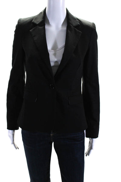 Alice + Olivia Womens Single Button Blazer Jacket Black Size Extra Small