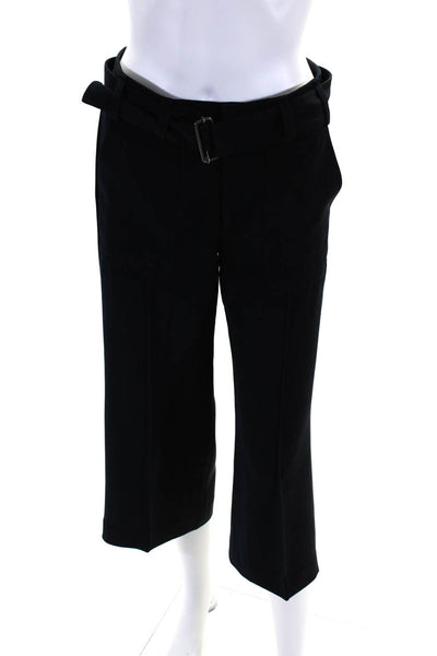 Vince  Womens Hook & Eye Square Wrapped Belted Dress Pants Black Size 0