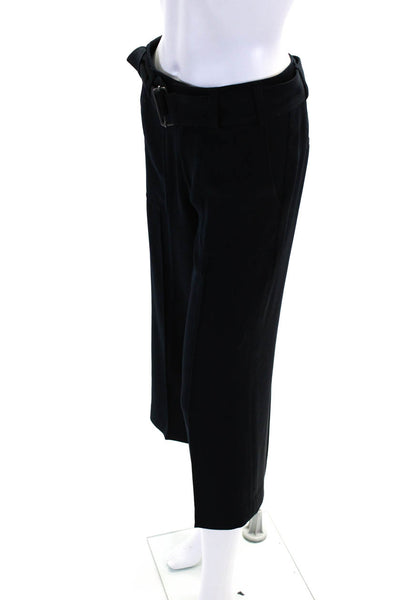 Vince  Womens Hook & Eye Square Wrapped Belted Dress Pants Black Size 0
