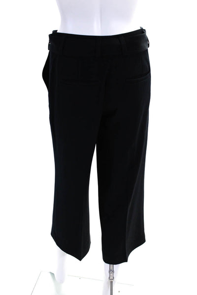 Vince  Womens Hook & Eye Square Wrapped Belted Dress Pants Black Size 0