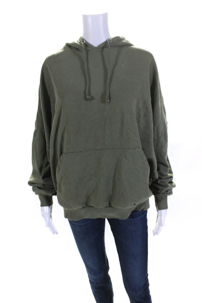 Asos Womens Pullover Long Sleeve Pocket Front Hoodie Sweater Green Size Small