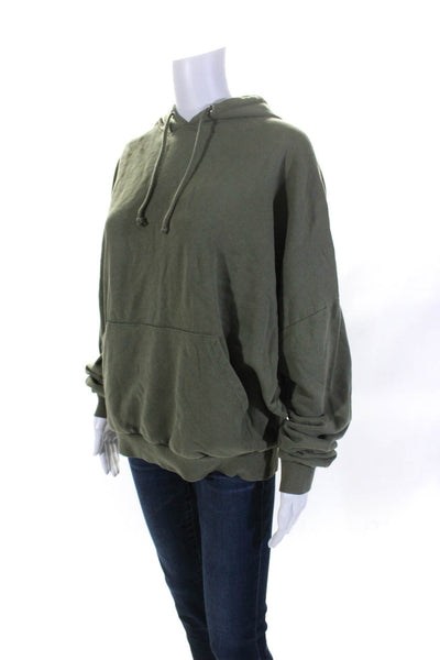 Asos Womens Pullover Long Sleeve Pocket Front Hoodie Sweater Green Size Small