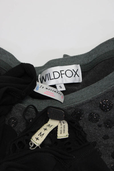 Wildfox FP Movement We the Free Womens Gray Printed Sweater Top Size S M Lot 3