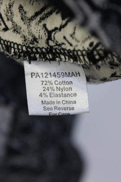 Parker Womens Cotton Abstract Print Ruffled Hem Short A-Line Skirt Black Size 4