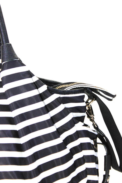 Kate Spade New York Striped Print Double Strap Diaper Shoulder Handbag Navy Blue
