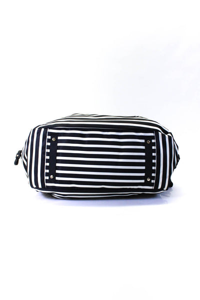 Kate Spade New York Striped Print Double Strap Diaper Shoulder Handbag Navy Blue