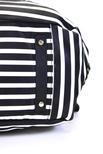 Kate Spade New York Striped Print Double Strap Diaper Shoulder Handbag Navy Blue