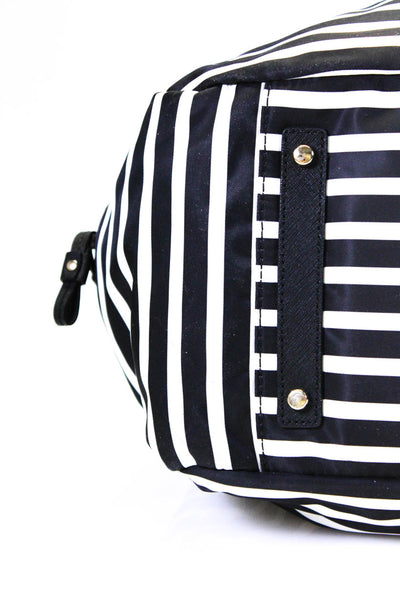 Kate Spade New York Striped Print Double Strap Diaper Shoulder Handbag Navy Blue