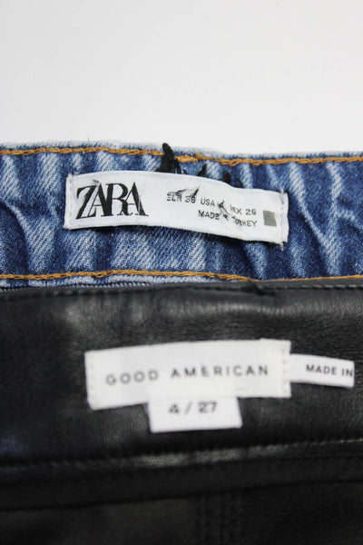 Zara Good American Women's Embellished Straight Leg Jeans Blue Size 36 27, Lot 2