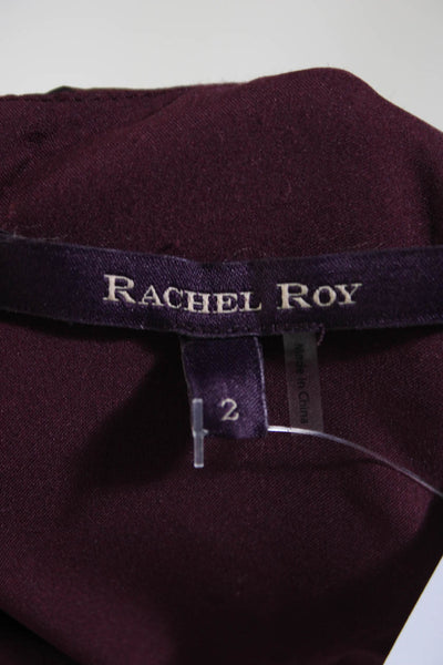 Rachel Roy Womens Abstract Print Darted Zipped Round Neck Dress Orange Size 2