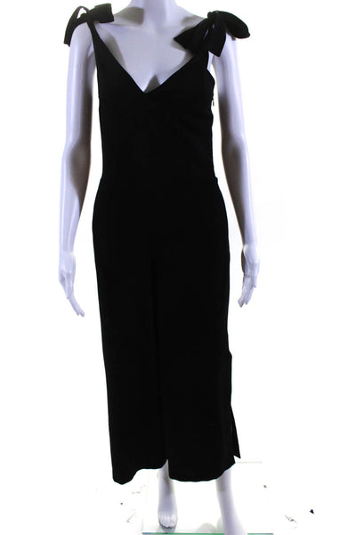 See by Chloe Womens Tied Strapped Slit Straight Leg Jumpsuit Black Size EUR36