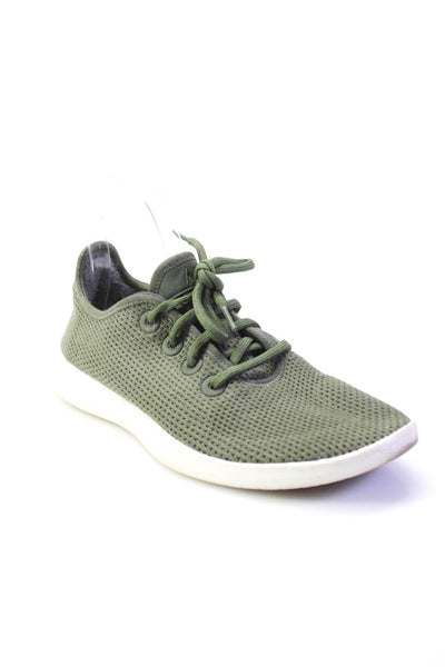 Allbirds Mens Green Canvas Lace Up Low Top Athletic Sneakers Shoes Size 10