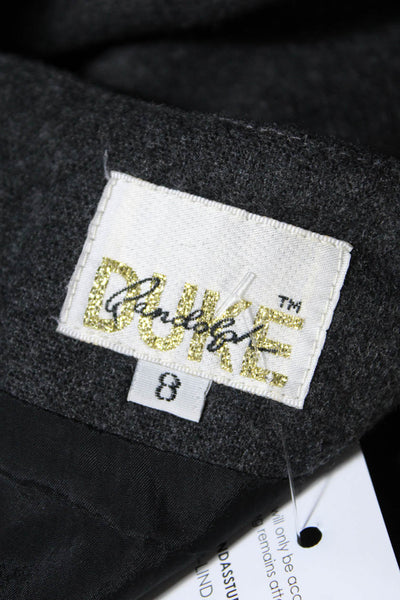 Randolph Duke Womens Wool Back Zipped Slip-On Midi Skirt Gray Size 8