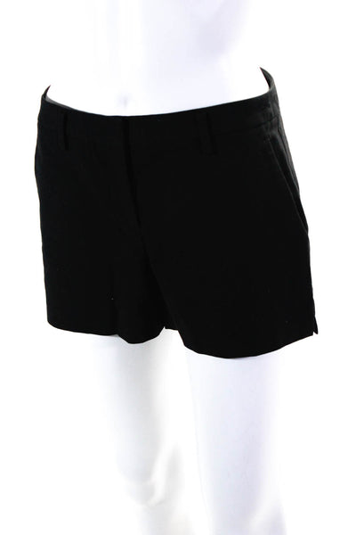 Theory Womens Zipper Fly Mid Rise Short Shorts Black Cotton Size 2