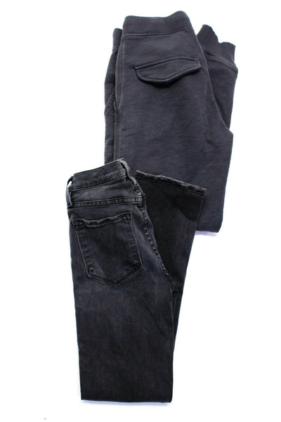 Frame Leallo Womens High Rise Straight Leg Jeans Jogger Pants Gray 23 XS Lot 2