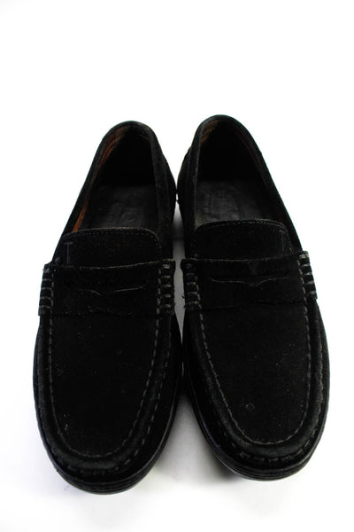 Tods Womens Suede Slide On Casual Loafers Black Size 6.5