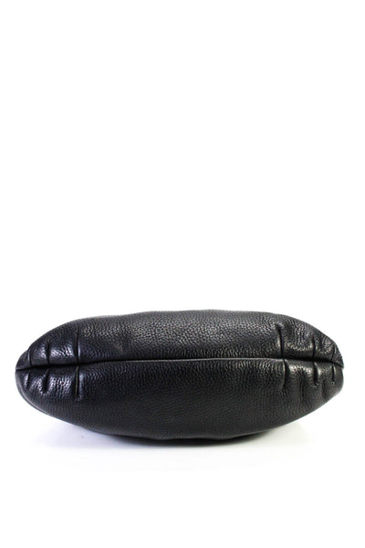 Michael Michael Kors Womens Leather Chain Link Satchel Shoulder Handbag Black