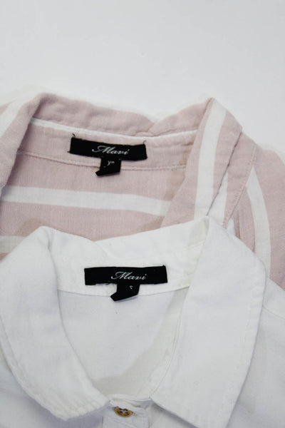 Mavi Women's Striped V-Neck 3/4 Sleeve Blouse Pink/White Size XS, Lot 2