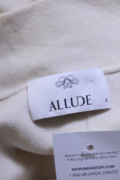 Allude Womens Wool Knit V-Neck Sleeveless Pullover Sweater Top Ivory Size S