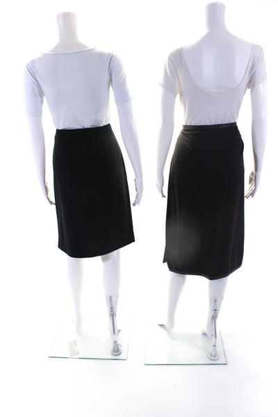 DKNY Club Monaco Womens Pencil Skirts Black Brown Size 10 12 Lot 2