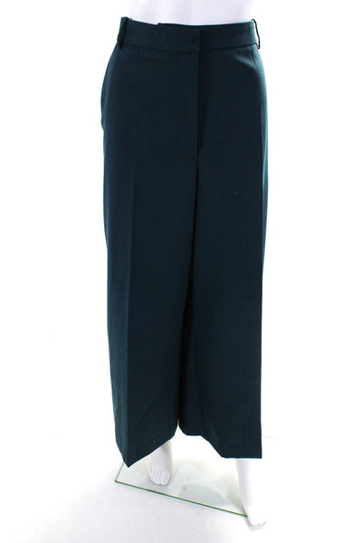 Joseph Womens Woven Flat Front High Rise Wide Leg Dress Pants Aqua Blue Size 42