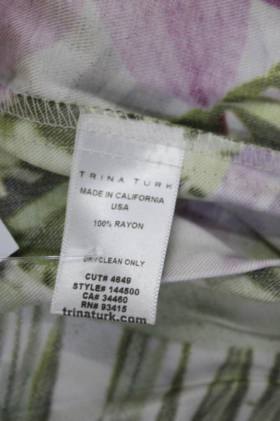 Trina Turk Womens Tropical Floral Print Tank Top Multi Colored Size Petite