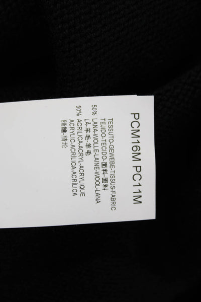Armani Collezioni Mens Striped Print Mock Neck Long Sleeve Pullover Black Size M