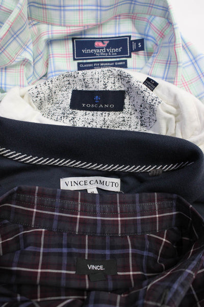 Vince Vineyard Vines Toscano Mens Polo Maroon Plaid Dress Shirt Size M S lot 4