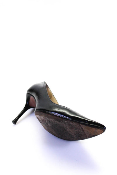 Prada Womens Leather Slip On Pointed Toe High Heels Pumps Black Size 38.5 8.5