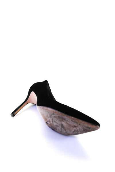 Manolo Blahnik Womens Velvet Pointed Toe High Heels Pumps Black Size 38.5 8.5