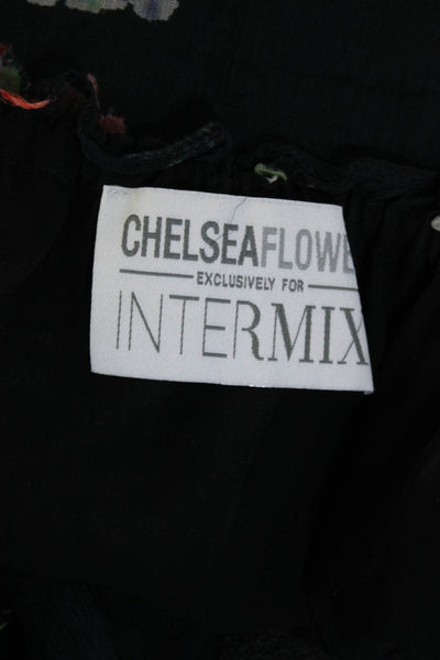 Chelsea Flower For Intermix Womens Floral Print Blouse Black Size Medium
