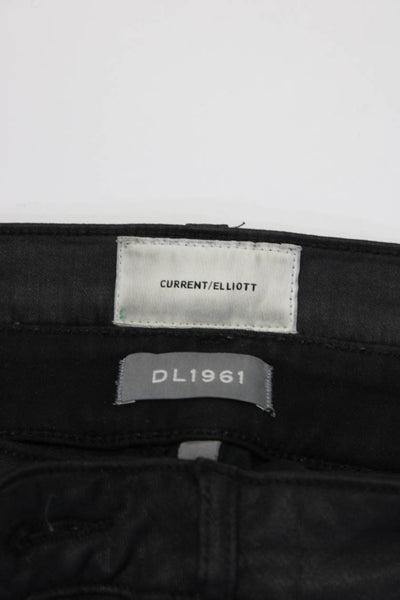 DL1961 Current/Elliott Womens Black Distress Skinny Leg Jeans Size 26 25 lot 2