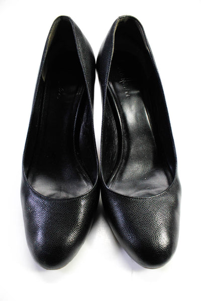 Cole Haan Womens Pebble Grain Leather Slip On High Heels Pumps Black Size 8.5