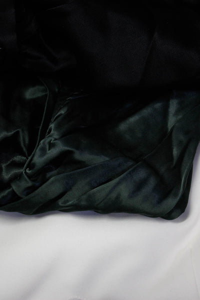 Zara Women's Long Sleeve Collared V-Neck Gathered Blouse Black Size S M, Lot 3