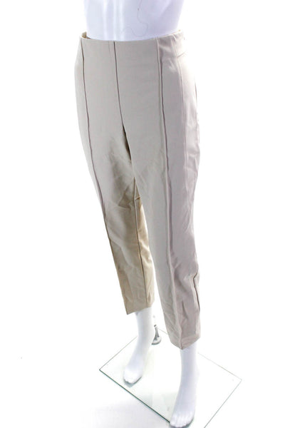 Lafayette 148 New York Womens Darted Side Zip Tapered Dress Pants Beige Size 8