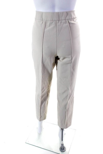 Lafayette 148 New York Womens Darted Side Zip Tapered Dress Pants Beige Size 8